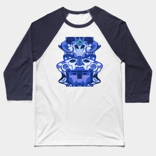 deep alien olmec totem head in blue mandala ecopop Baseball T-Shirt